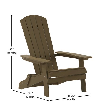 Flash Furniture Mahogany All-Weather Folding Adirondack Chairs, 2PK 2-JJ-C14505-MHG-GG